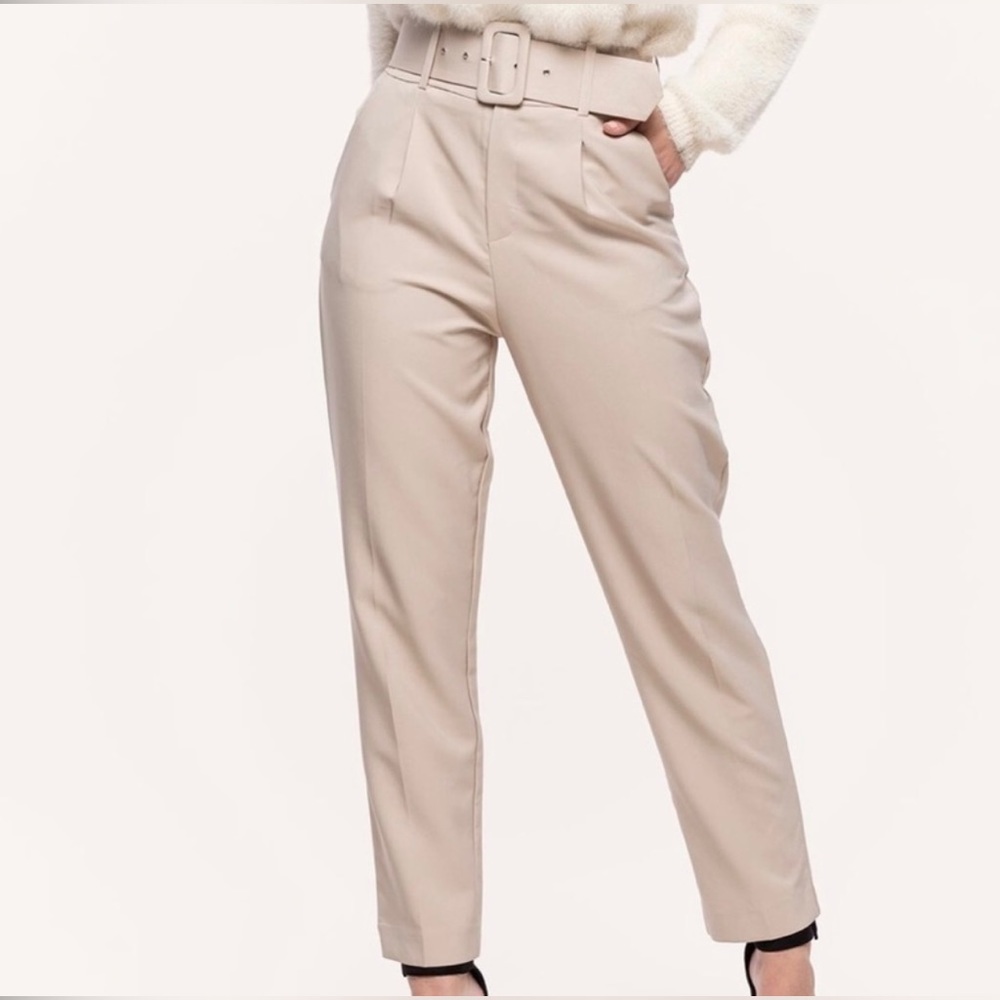 LOAVIES high waisted, ankle length belted trousers